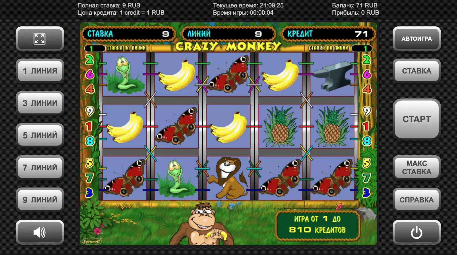 Игровой автомат Crazy Monkey